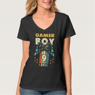 Gamer Boy Birthday Retro Vintag 9. Geburtstag Jung T-Shirt