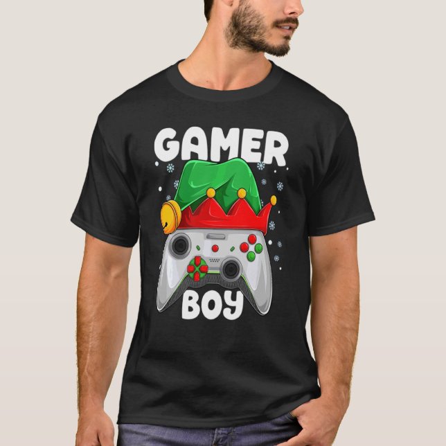 Gamer Boy Christmas Gaming Video Gamer Matching Xm T-Shirt (Vorderseite)