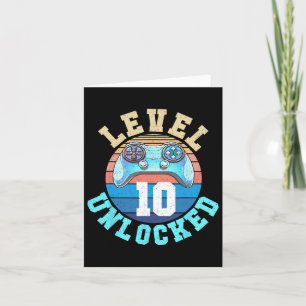 Gamer Boy Level 10 Entsperrtes Videospiel 10. Gebu Karte