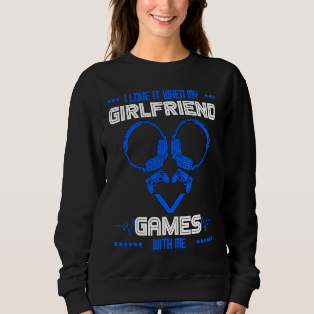 Gamer Boyfriend Gaming Couple Matching Valentine's Sweatshirt (Vorderseite)