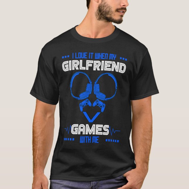 Gamer Boyfriend Gaming Couple Matching Valentine's T-Shirt (Vorderseite)