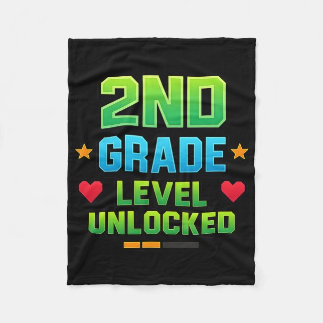 Gamer Boys Ck To School 2nd Grade First Day Second Fleecedecke (Vorderseite)