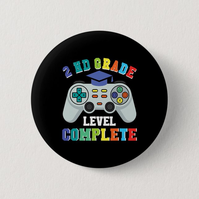 Gamer Boys der zweiten Klasse - Level abgeschlosse Button (Vorderseite)