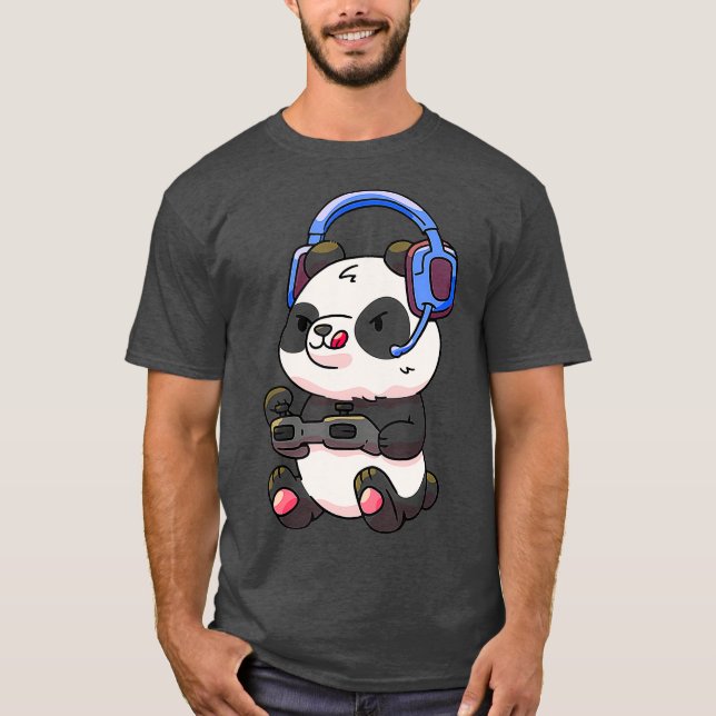 Gamer Boys Gaming Funny Panda gibt Kindern Tee (Vorderseite)