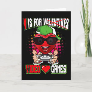 Gamer Boys Teen Valentinstag V steht für Videospie Karte