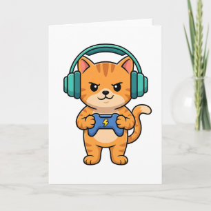 Gamer Bruh Katze Videospiele Geschenk für Jungen T Karte