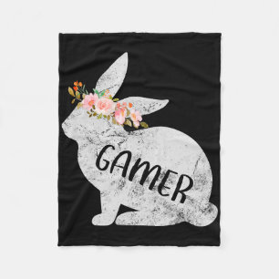 Gamer Bunny Matching Family Floral Bunny Rabbit Ea Fleecedecke