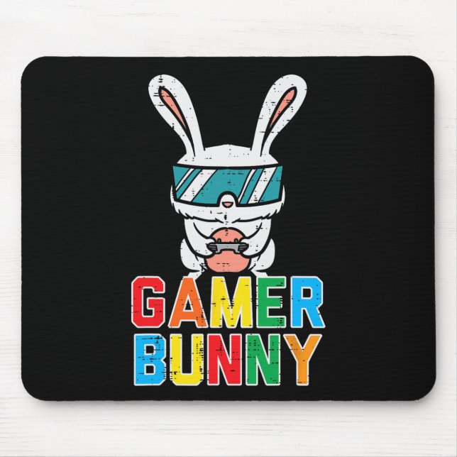 Gamer Bunny Niedlich Easter Video Game Boys Kind Mousepad (Vorne)