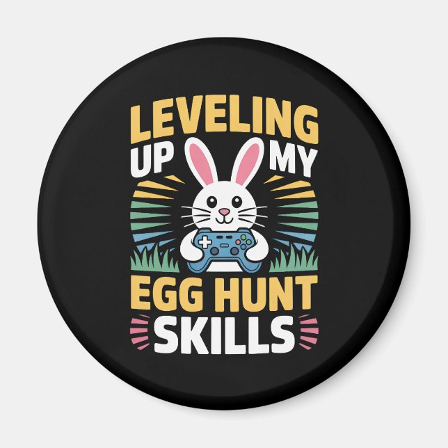 Gamer Bunny Ostereier-Suche Level Up Magnet (Vorne)