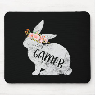 Gamer Bunny passende Familien-Blumen-Hase Kaninche Mousepad
