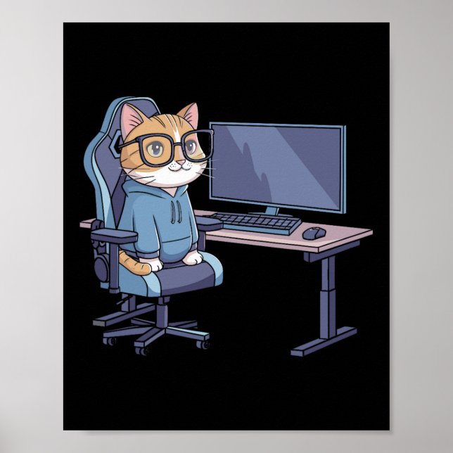 Gamer Cat Squad Funny Meme 1  Poster (Vorne)