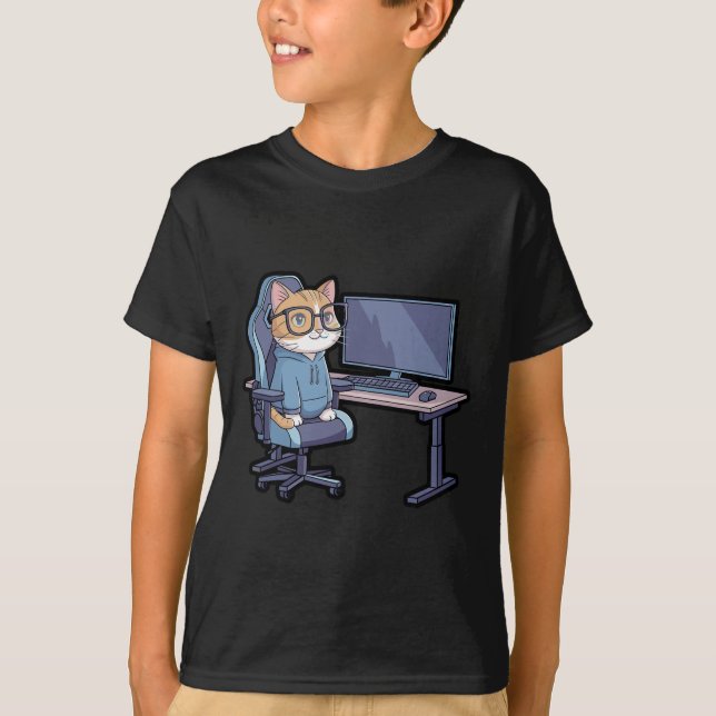 Gamer Cat Squad Funny Meme  T-Shirt (Vorderseite)