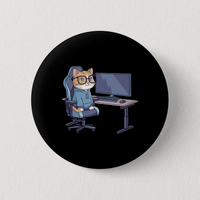 Gamer Cat Squad Lustiges Meme 1  Button (Vorderseite)