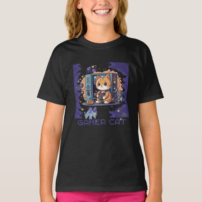 Gamer Cat T-Shirt (Vorderseite)