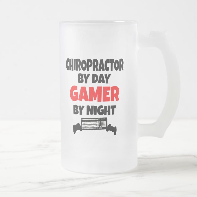 Gamer Chiropraktor Mattglas Bierglas (Rechts)