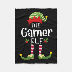 Gamer Christmas Elf Matching Pajama X-mas Party Fleecedecke