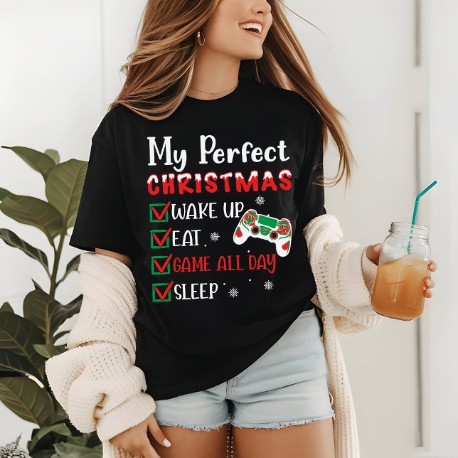 Gamer Christmas Funny Eat Sleep Game Tri-Blend Shirt (Von Creator hochgeladen)