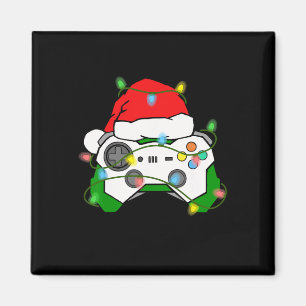 Gamer Christmas Gaming Weihnachtsmannmütze Video G Magnet