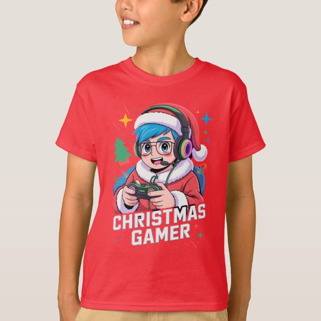 Gamer Christmas Gifts Cool Kids Holiday Gamer  T-Shirt (Vorderseite)