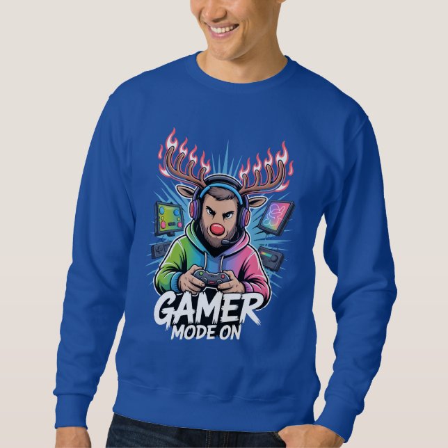 Gamer Christmas Gifts Gamer Mode On Holiday Gaming Sweatshirt (Vorderseite)