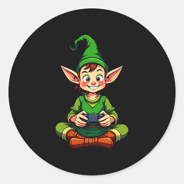 Gamer Christmas Pajamas Kids Boys Youth Christmas  Runder Aufkleber (Vorderseite)