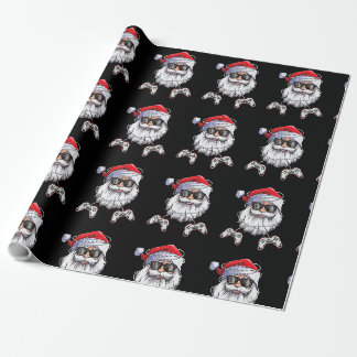 Gamer Christmas Santa Face Video Games Gaming Boys Geschenkpapier