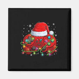 Gamer Christmas Video Game Weihnachtsmannmütze Lig Magnet