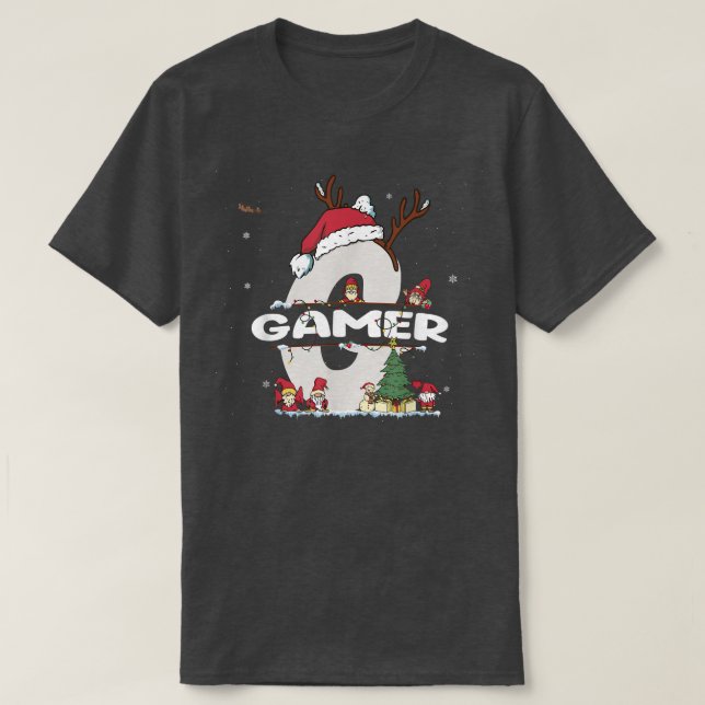 Gamer Christmas w Gamer Name für lustige Weihnacht T-Shirt (Design vorne)
