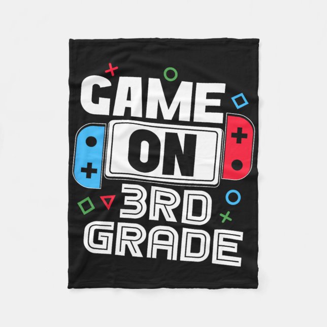 Gamer Ck To School Funny Game 3rd Grade Kids Boys  Fleecedecke (Vorderseite)