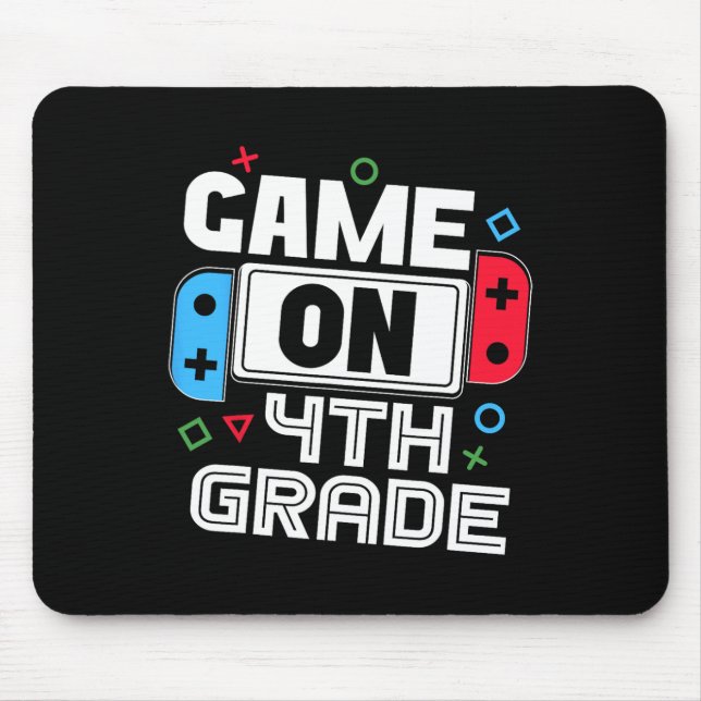 Gamer Ck To School Funny Game 4th Grade Kids Boys  Mousepad (Vorne)