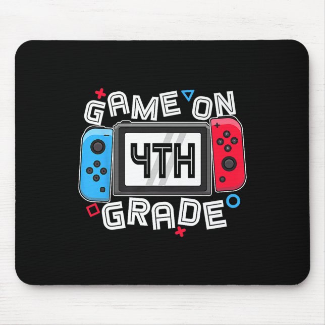 Gamer Ck To School Funny Game On 4th Grade Kids Bo Mousepad (Vorne)