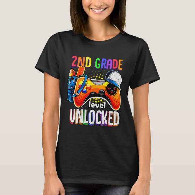 Gamer Ck To School Gamepad 2nd Second Grade Level  T-Shirt (Vorderseite)