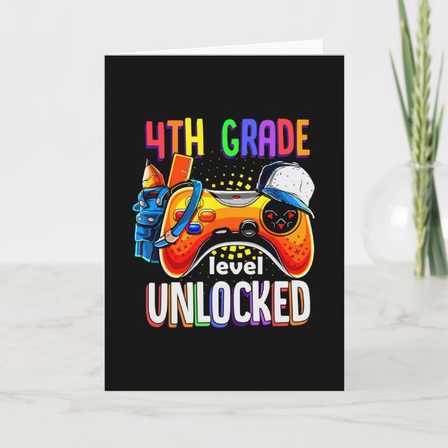 Gamer Ck To School Gamepad 4th Fourth Grade Level  Karte (Vorderseite)