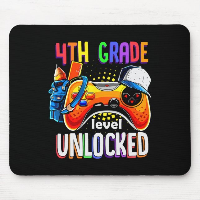 Gamer Ck To School Gamepad 4th Fourth Grade Level  Mousepad (Vorne)