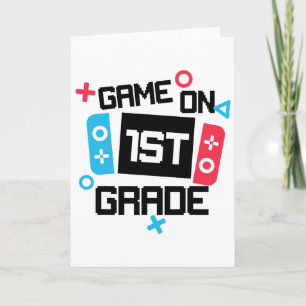 Gamer Ck Zur Schule Hemd Junge Game On 1. Klasse E Karte