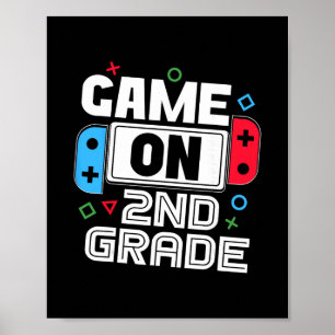 Gamer Ck Zur Schule Lustiges Spiel 2. Klasse Kinde Poster