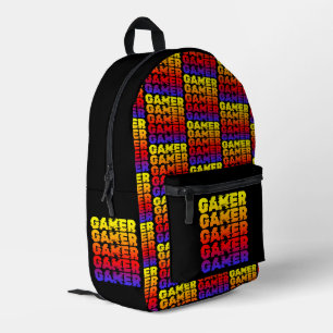 Gamer Colorful Typografy Gaming Bedruckter Rucksack