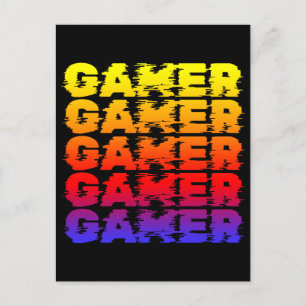 Gamer Colorful Typografy Gaming Postkarte