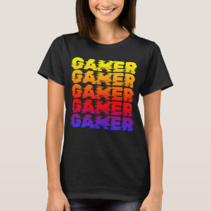Gamer Colorful Typografy Gaming T-Shirt