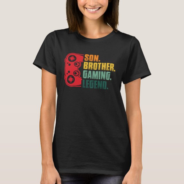 Gamer  Controller Gaming Son Brother Playing Sarca T-Shirt (Vorderseite)