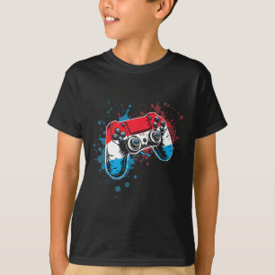 Gamer-Controller mit luxemburgischer Flagge T-Shirt