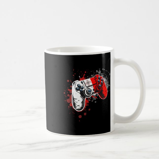 Gamer Controller With Malta Flag  Kaffeetasse (Rechts)