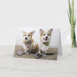 Gamer Corgis Folded Greeting Card Karte