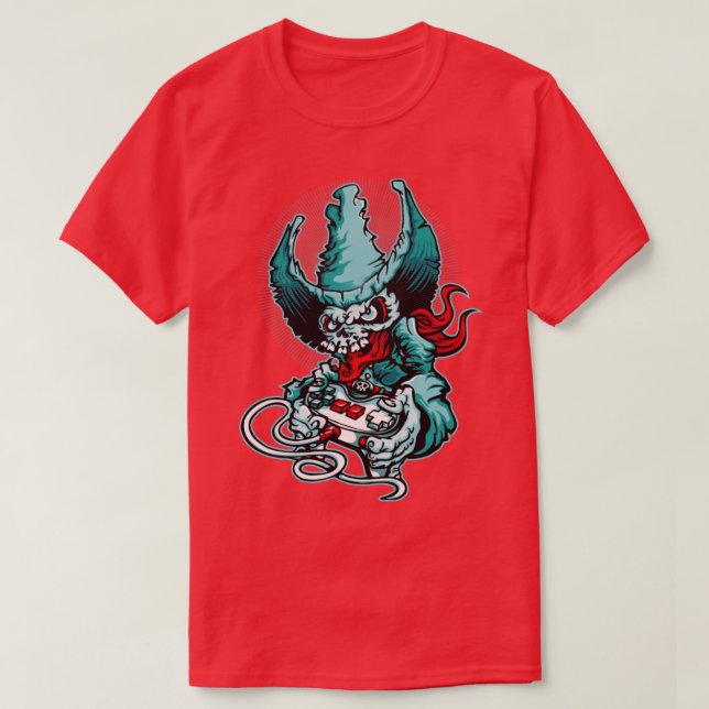 Gamer Cowboy Skeleton T-Shirt (Design vorne)