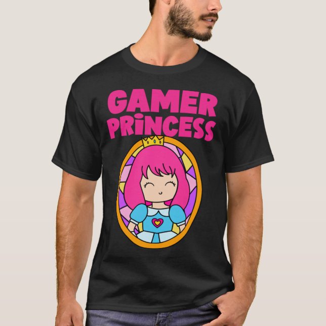 Gamer Cute Princess Video Game  For Her T-Shirt (Vorderseite)