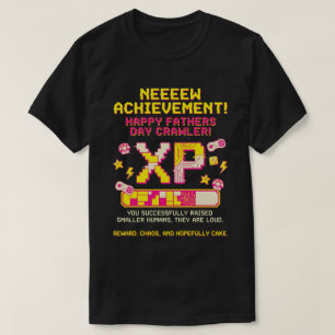 Gamer Dad Achievement XP Bar Lustiger Vatertag T-Shirt