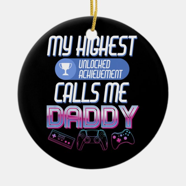 Gamer Dad Leveling Up to Daddy Soon to be Future Keramik Ornament (Vorne)