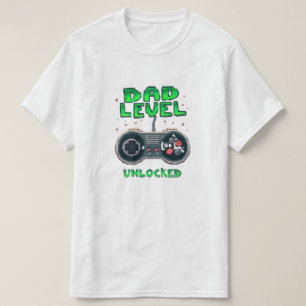 Gamer Dad T-Shirt - Stufe freigeschaltet Vater-Tee