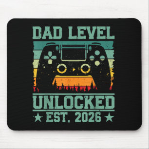 Gamer Daddy Vater Level Unlocks Est 2026 Bald Mousepad