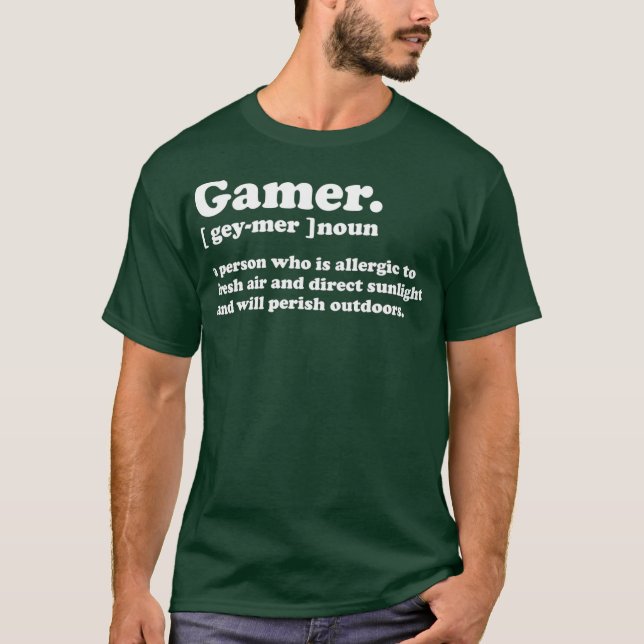 Gamer Definition Funny Gaming Video Game T-Shirt (Vorderseite)